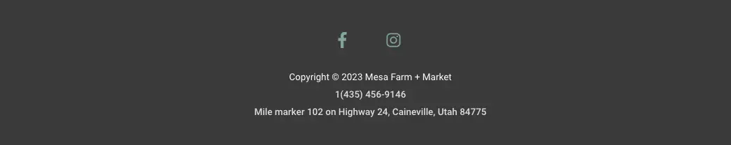 Mesa Farms website footer